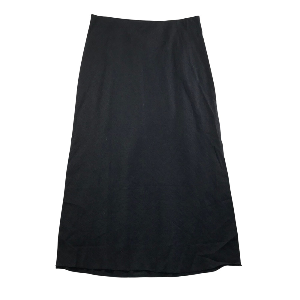 J.Crew Womens Black 100% Linen Maxi Skirt BY899 Size L New